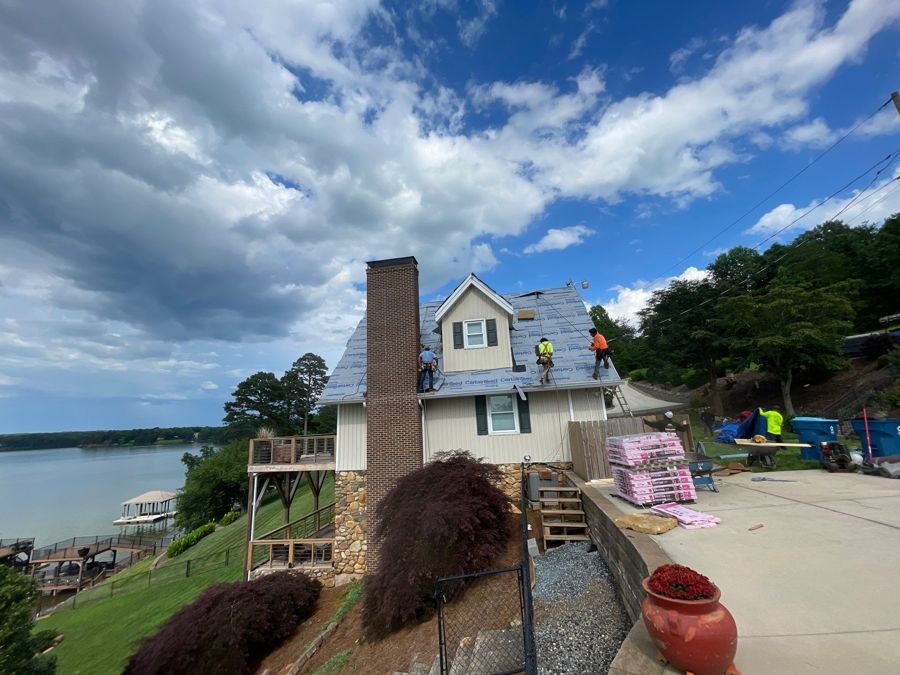 Lakeside home roof near Lake Norman